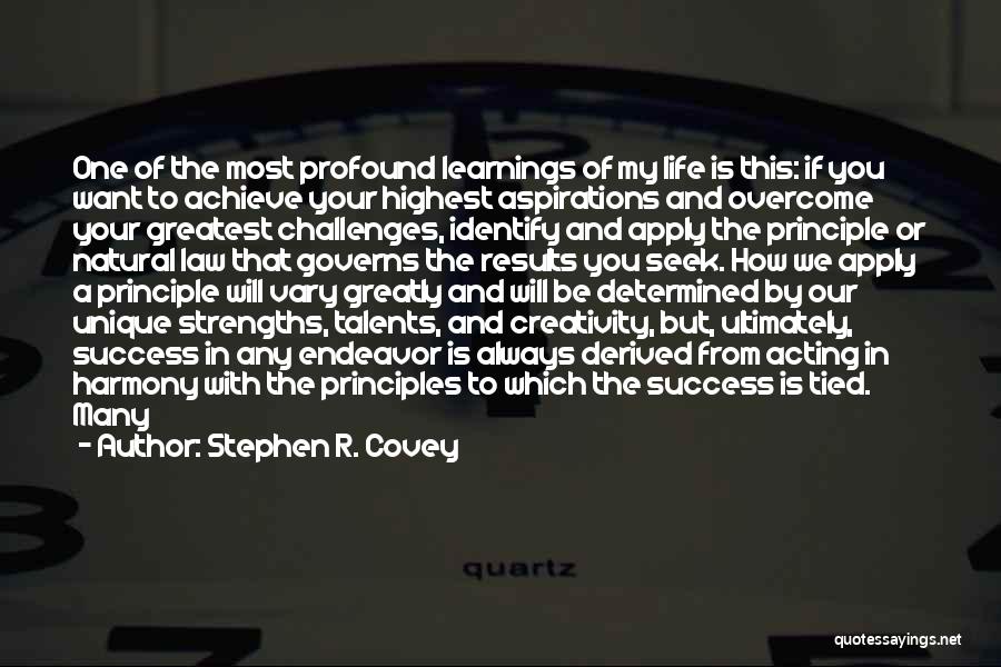 Life Learnings Quotes By Stephen R. Covey