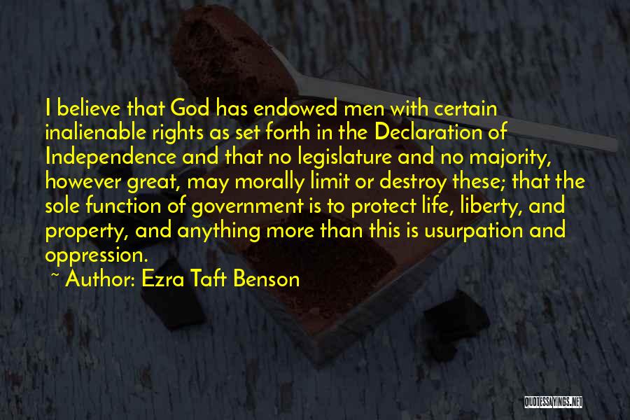 Life Liberty And Property Quotes By Ezra Taft Benson