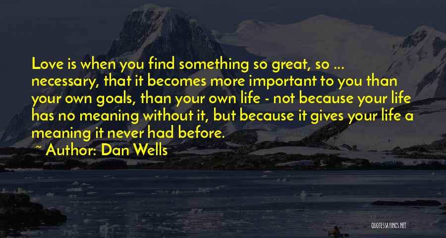 Life Love Meaning Quotes By Dan Wells