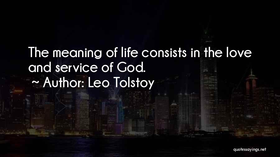 Life Love Meaning Quotes By Leo Tolstoy