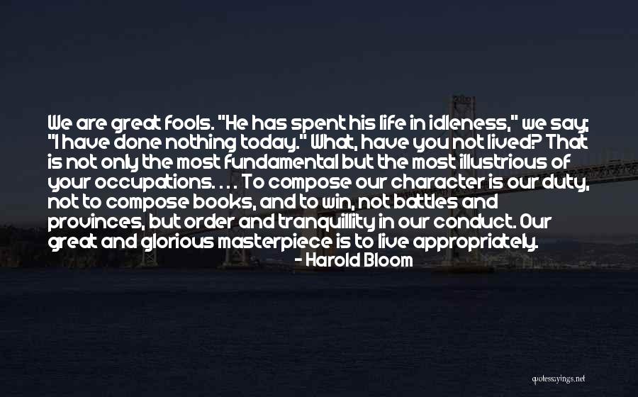 Life Masterpiece Quotes By Harold Bloom