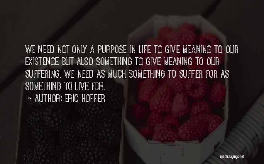 Life Meaning Something Quotes By Eric Hoffer