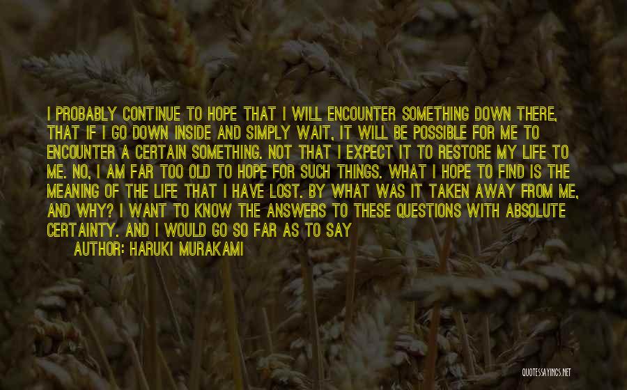 Life Meaning Something Quotes By Haruki Murakami