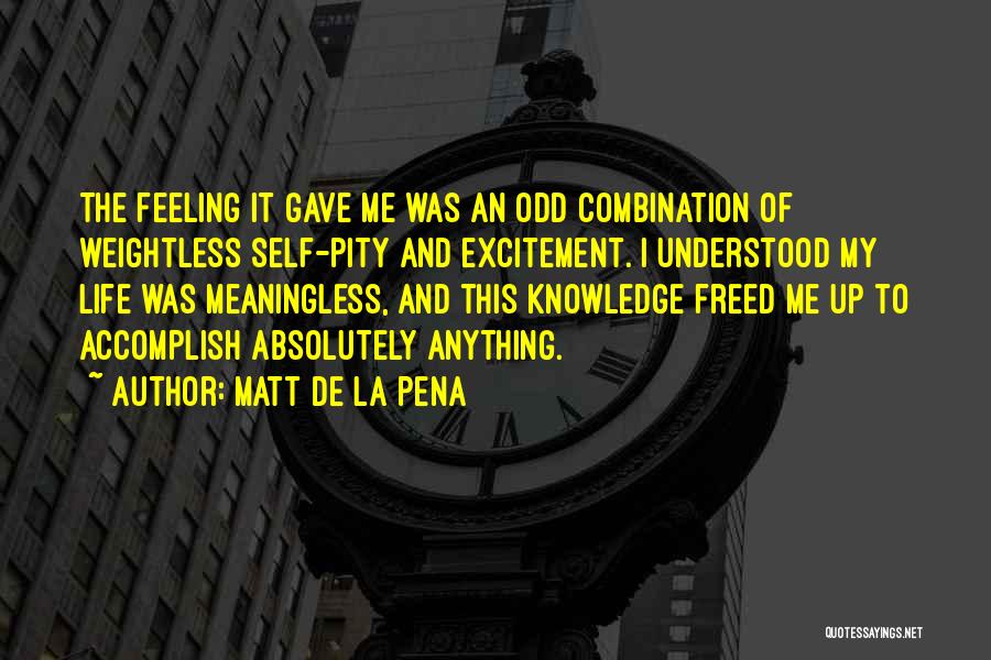 Life Meaningless Quotes By Matt De La Pena