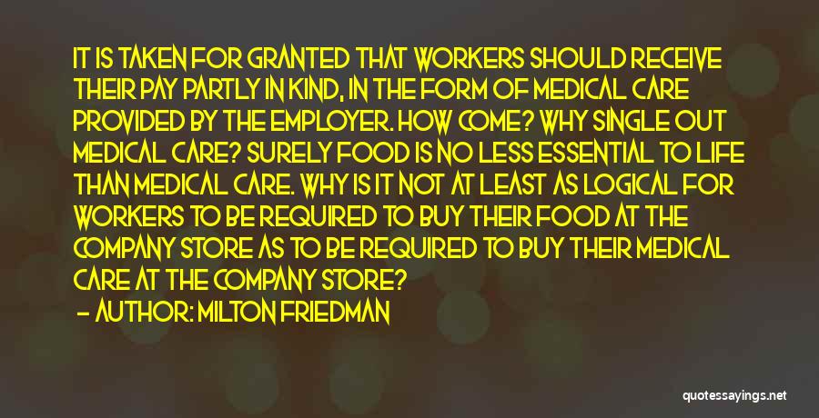 Life Medical Quotes By Milton Friedman