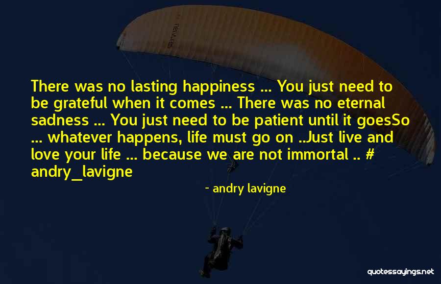 Life Must Go On Love Quotes By Andry Lavigne