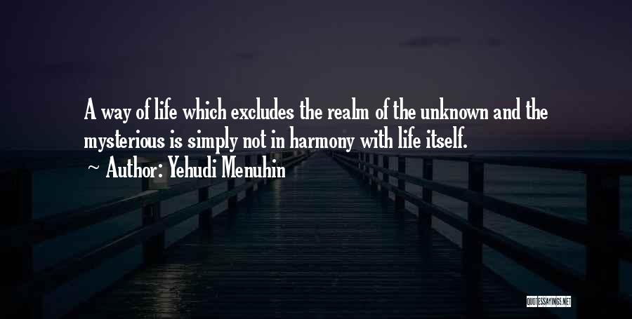 Life Mysterious Quotes By Yehudi Menuhin