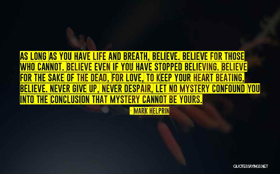 Life Never Give Up Quotes By Mark Helprin Life Never Give Up Quotes By Mark Helprin