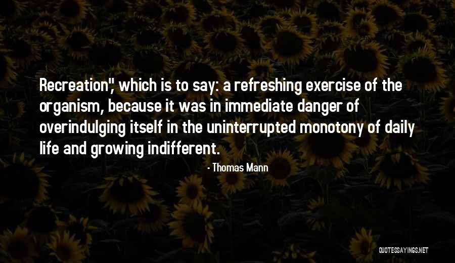 Life Recreation Quotes By Thomas Mann