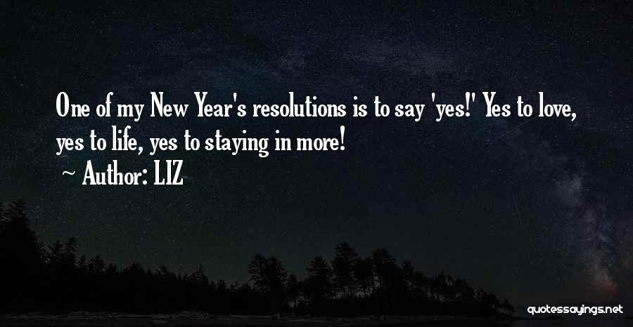 Life Resolutions Quotes By LIZ