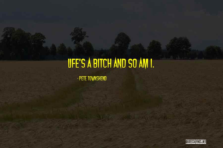 Life S A Bitch Quotes By Pete Townshend Life S A Bitch Quotes By Pete Townshend
