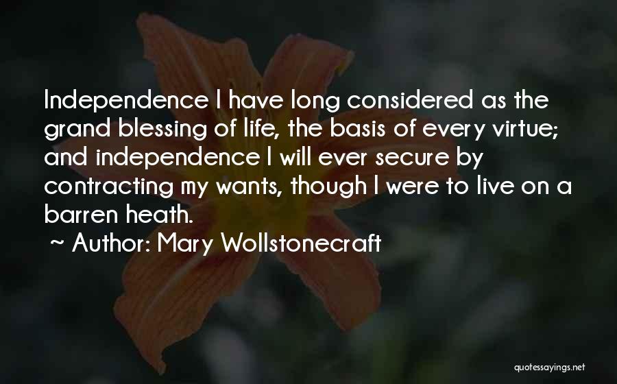 Life Secure Quotes By Mary Wollstonecraft