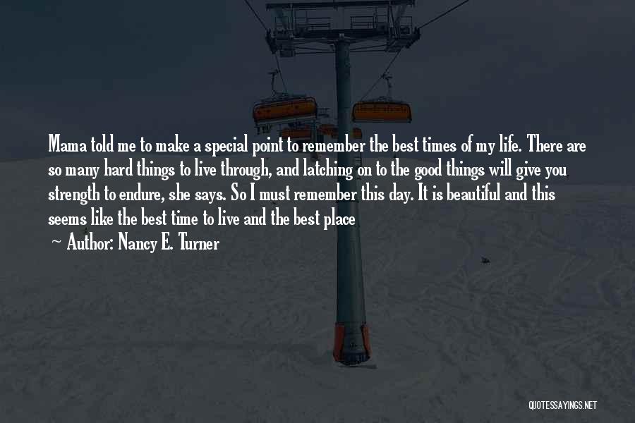 Life Seems Hard Quotes By Nancy E. Turner