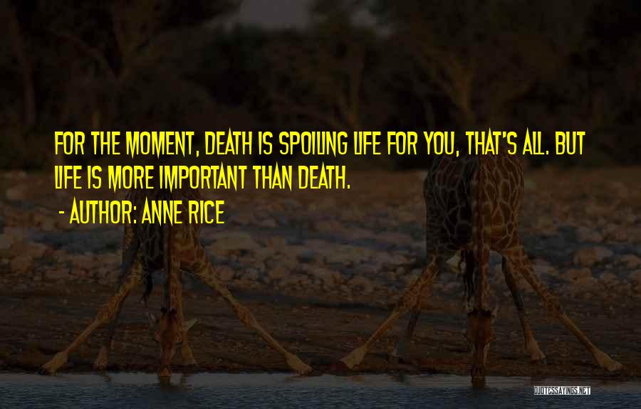 Life Spoiling Quotes By Anne Rice