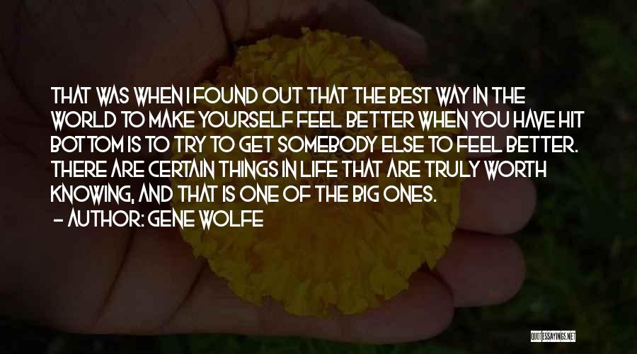 Life To Make You Feel Better Quotes By Gene Wolfe