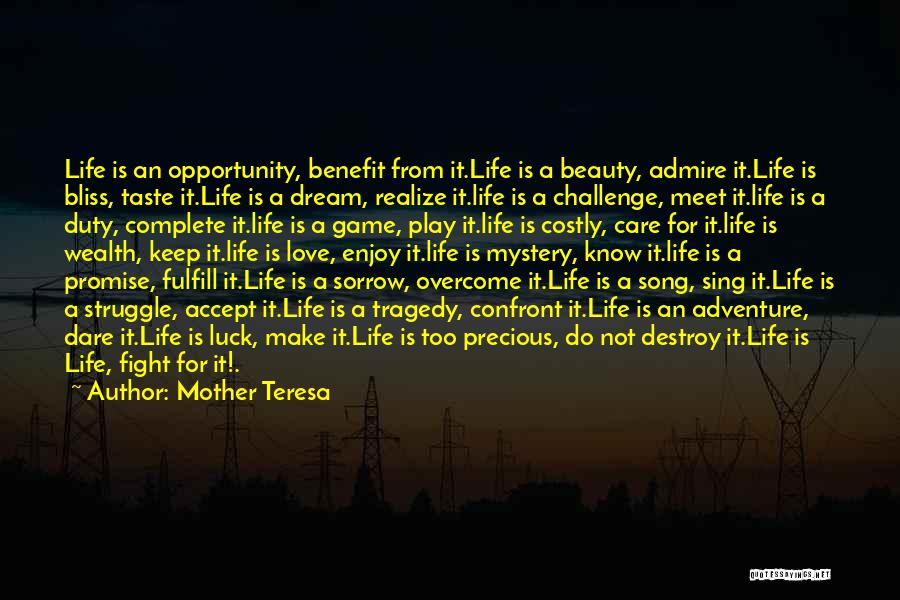 Life's A Dream Play Quotes By Mother Teresa