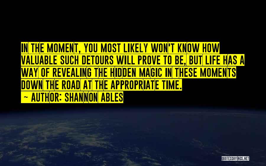 Life's Unexpected Moments Quotes By Shannon Ables