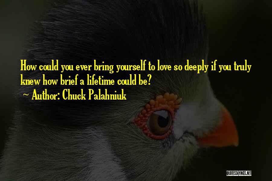 Lifetime Love Quotes By Chuck Palahniuk