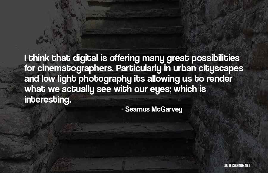 Light And Photography Quotes By Seamus McGarvey