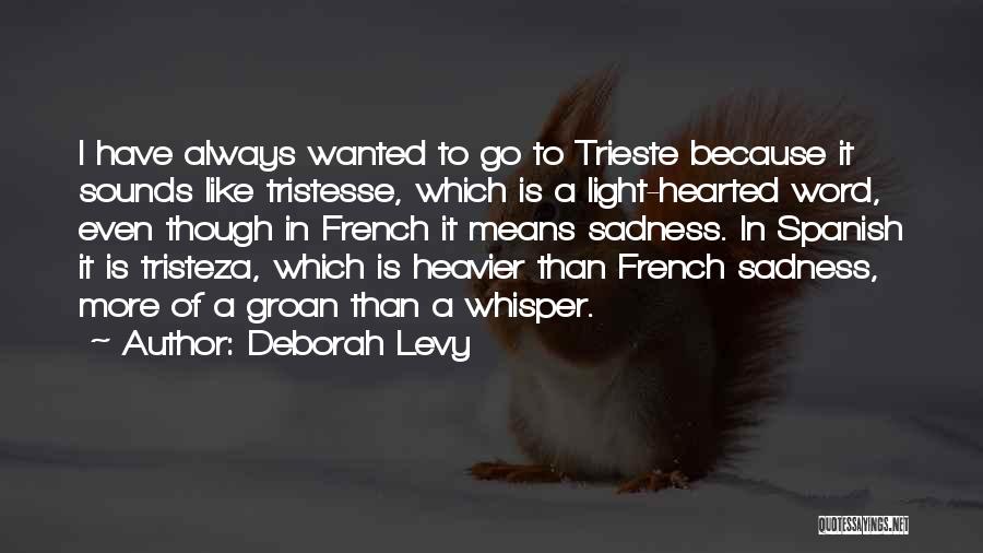 Light Hearted Quotes By Deborah Levy