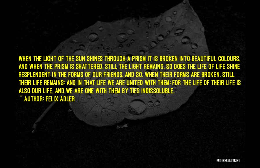 Light Shines Through Quotes By Felix Adler