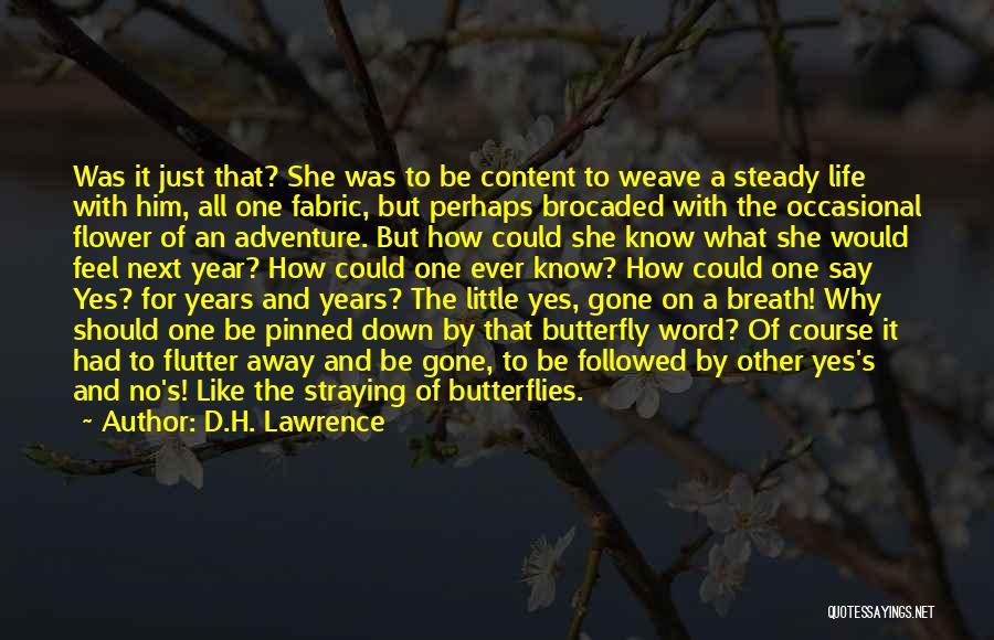 Like A Butterfly Quotes By D.H. Lawrence