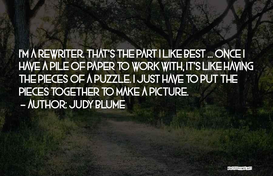 Like Pieces Of A Puzzle Quotes By Judy Blume