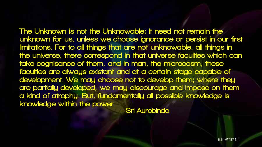 Limitations Of Knowledge Quotes By Sri Aurobindo