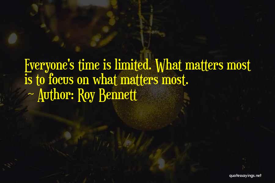 Limitations On Life Quotes By Roy Bennett