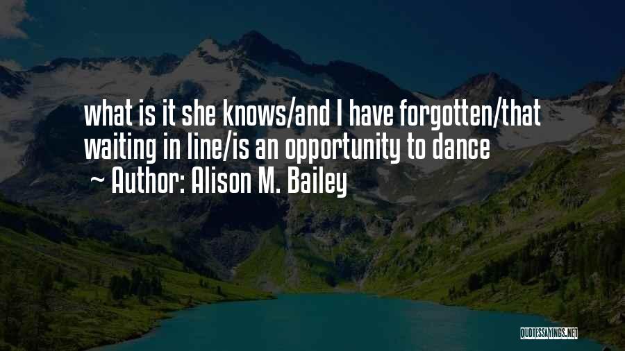 Line Dance Quotes By Alison M. Bailey