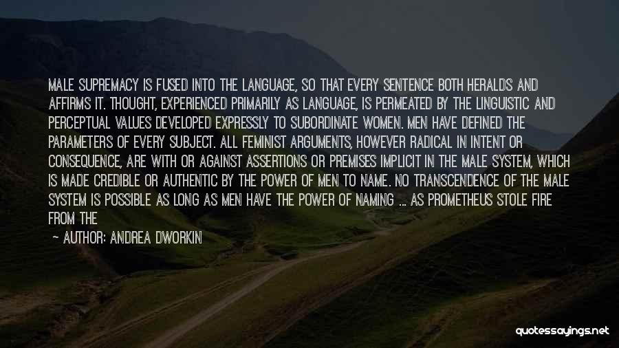 Linguistic Quotes By Andrea Dworkin