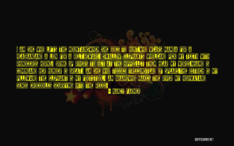 Lion And Elephant Quotes By Nancy Farmer