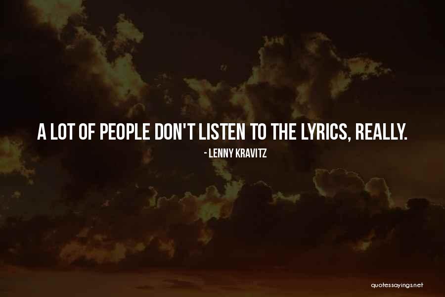 Listen To Quotes By Lenny Kravitz