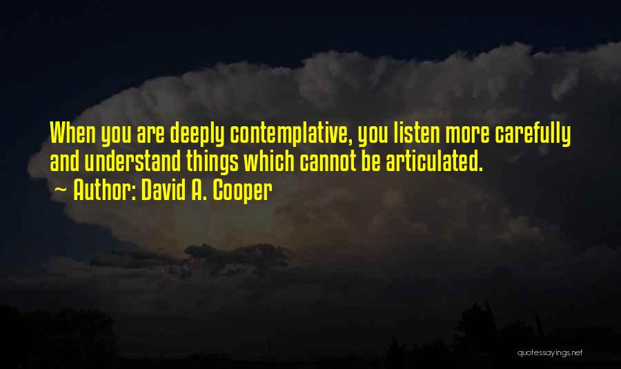 Listening Carefully Quotes By David A. Cooper