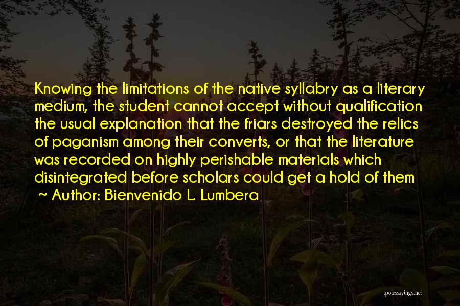 Literature And Its Explanation Quotes By Bienvenido L. Lumbera