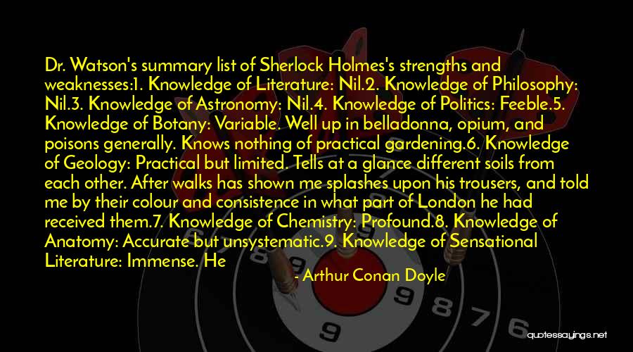 Literature And Knowledge Quotes By Arthur Conan Doyle