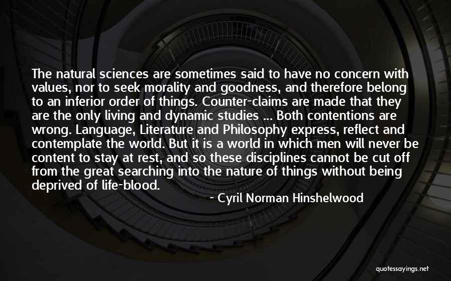 Literature And Morality Quotes By Cyril Norman Hinshelwood