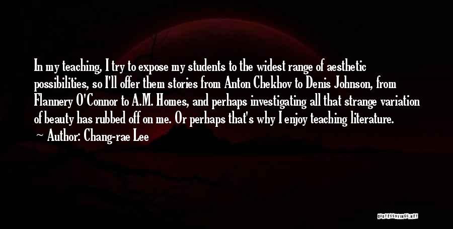 Literature And Teaching Quotes By Chang-rae Lee