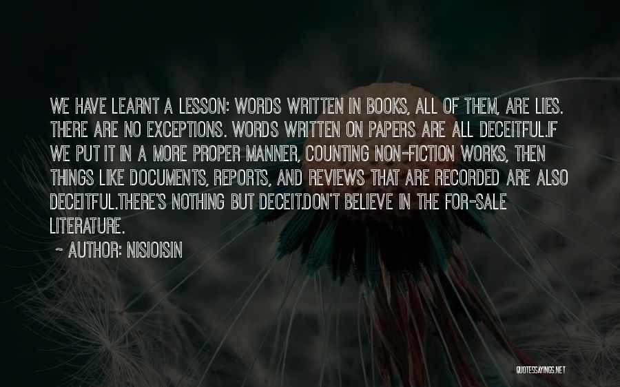 Literature Reviews Quotes By NisiOisiN