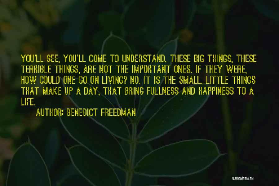 Little Things And Happiness Quotes By Benedict Freedman