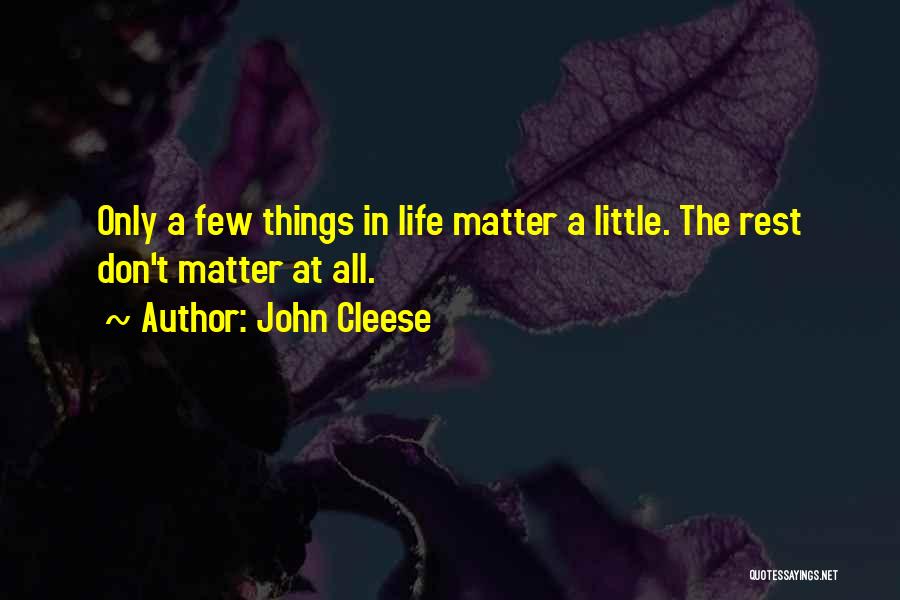 Little Things That Matter In Life Quotes By John Cleese