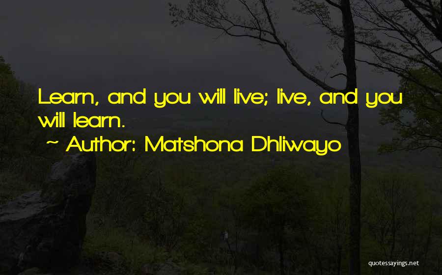 Live And You Learn Quotes By Matshona Dhliwayo