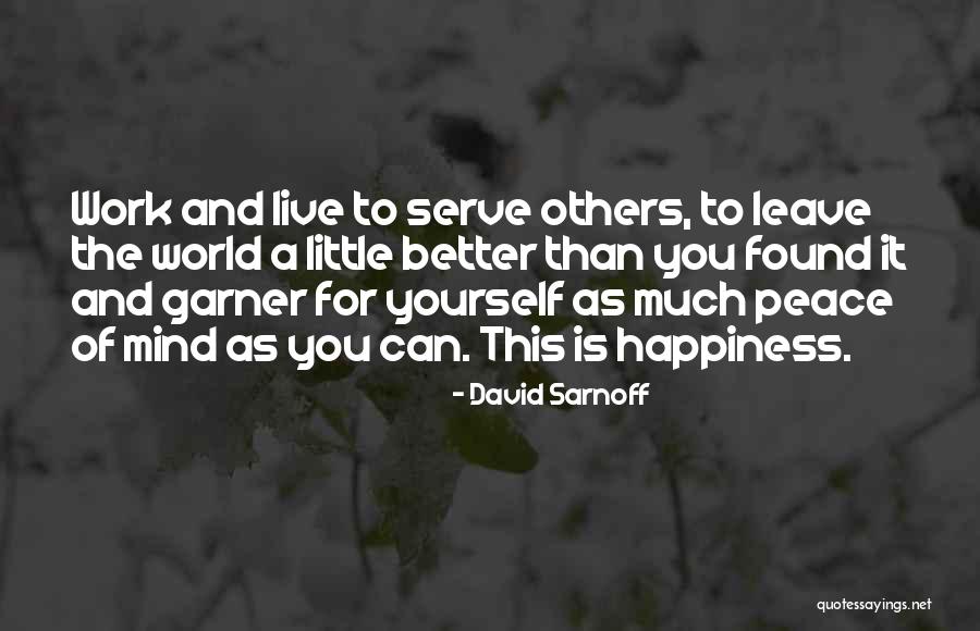 Live For Others Happiness Quotes By David Sarnoff