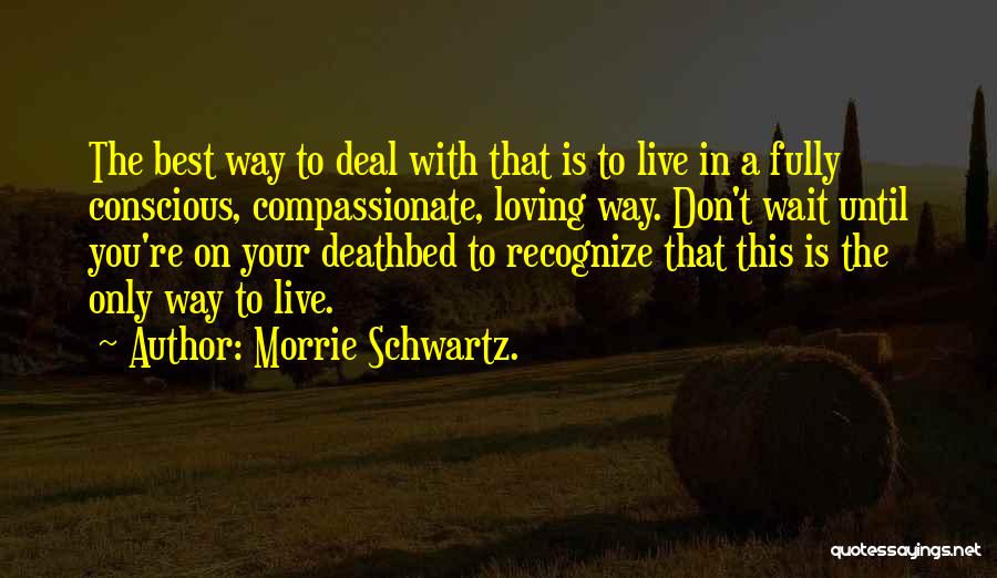 Live Fully Quotes By Morrie Schwartz.