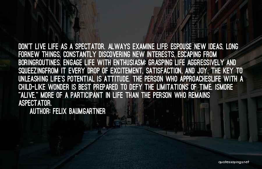 Live Life Like A Child Quotes By Felix Baumgartner
