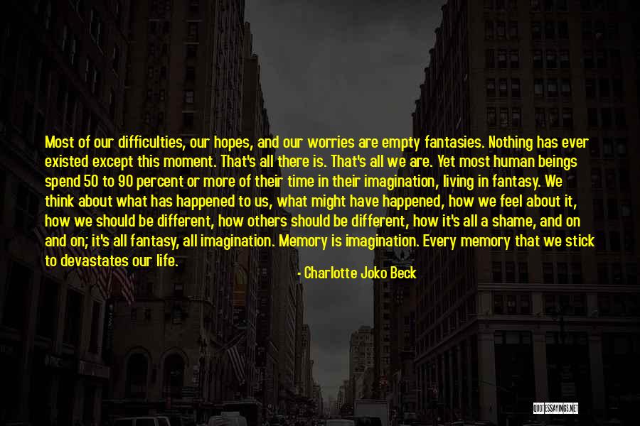 Living In A Fantasy Quotes By Charlotte Joko Beck Living In A Fantasy Quotes By Charlotte Joko Beck