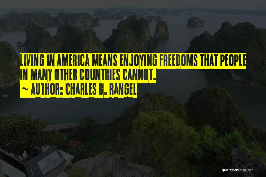 Living In America Quotes By Charles B. Rangel