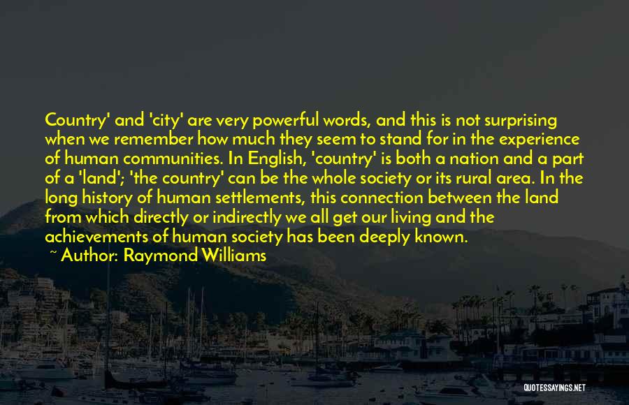 Living In City Quotes By Raymond Williams