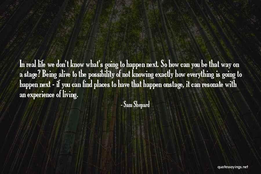 Living Life With What You Have Quotes By Sam Shepard