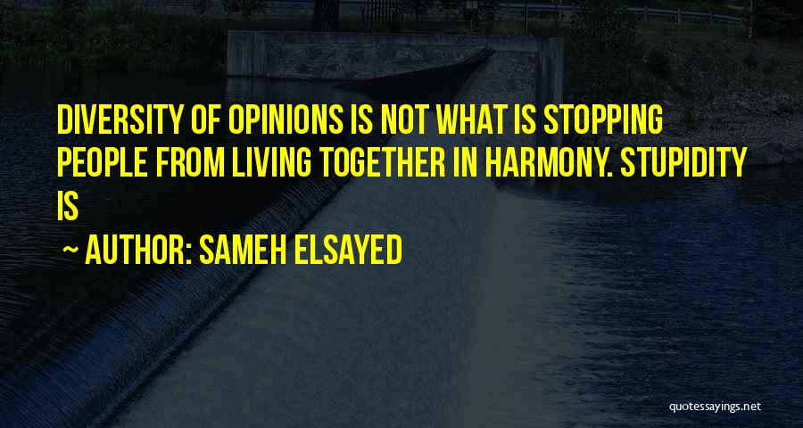 Living Together In Harmony Quotes By Sameh Elsayed